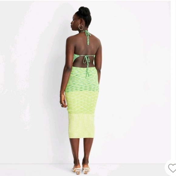 Future Collective Green Ombré Halter Dress Size Large - Picture 3 of 7